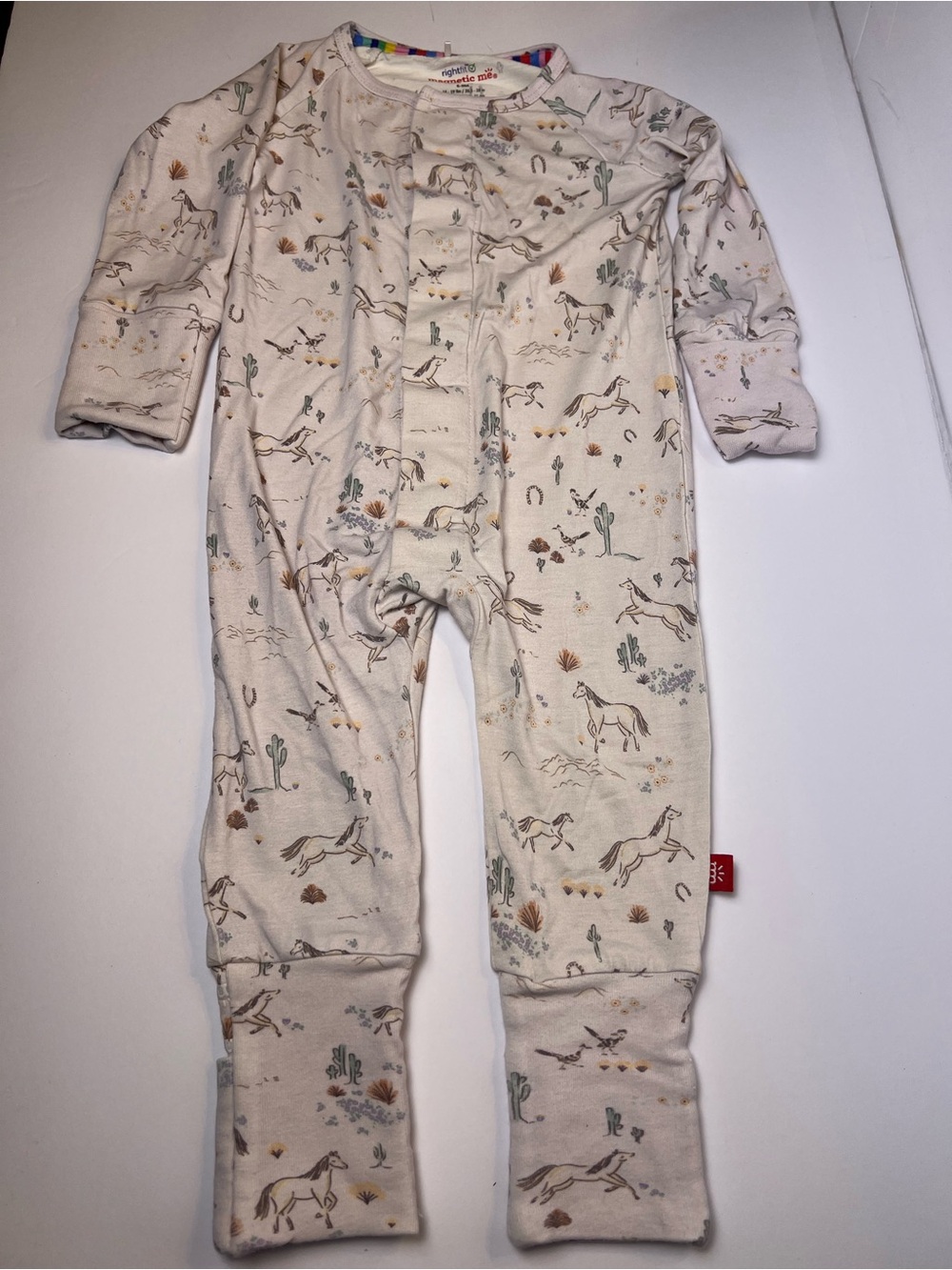 Magnetic Me Born to Run Horse Desert Modal Footie Pajamas 6-9 Months